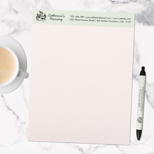 En-tête De Lettre Plante Shop Nursery Moderne Abstrait avec adresse