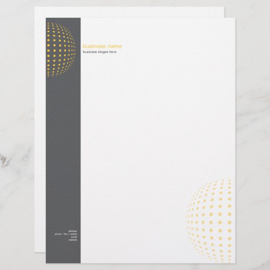 En-tête De Lettre Points Jaunes simples et simples (Devant / Derrière)