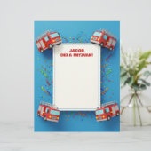 En-tête De Lettre Pompier rouge Camion Customisé Mitzvah Note (Debout devant)