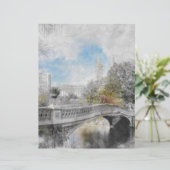 En-tête De Lettre Pont aquarelle à Central Park New York (Debout devant)