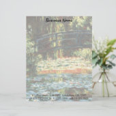 En-tête De Lettre Pont sur l'étang Nénuphar par Claude Monet (Debout devant)