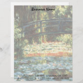 En-tête De Lettre Pont sur l'étang Nénuphar par Claude Monet (Devant / Derrière)