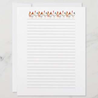 En-tête De Lettre Poulets à l'aquarelle
