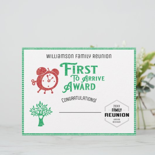 En-tête De Lettre Pour arriver d'abord récompense de la Réunion (Debout devant)