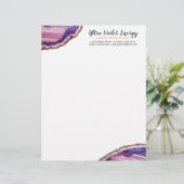 En-tête De Lettre Pourpre ultra-violet de pierre gemme de tranche (Debout devant)