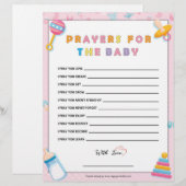 En-tête De Lettre Prières Pour Le Bébé [Bébé Basiques Rose] (Devant / Derrière)