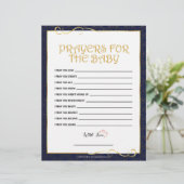 En-tête De Lettre Prières Pour Le Bébé [Bleu D'Or] (Debout devant)