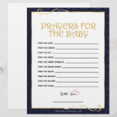 En-tête De Lettre Prières Pour Le Bébé [Bleu D'Or] (Devant / Derrière)