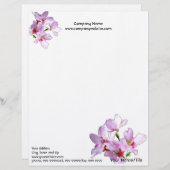 En-tête De Lettre Printemps Sakura/Fleurs de cerisiers roses (Devant / Derrière)