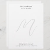 En-tête De Lettre Professional Plain Modern Minimalist Monogrammed (Devant / Derrière)