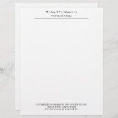 En-tête De Lettre Professional Retro Style Elegant Plain Simple (Devant / Derrière)