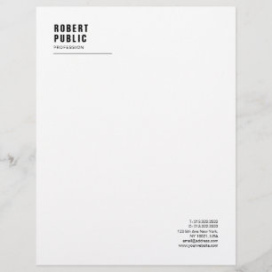 En-tête De Lettre Professionnel blanc élégant de monogramme simple
