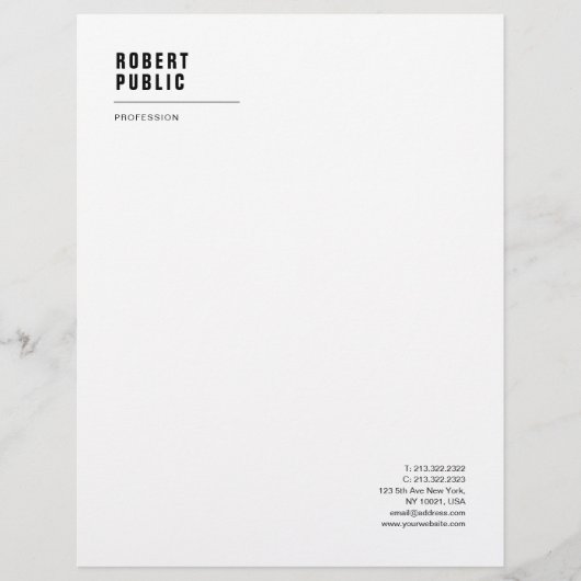 En-tête De Lettre Professionnel blanc élégant initial propre moderne (Devant)