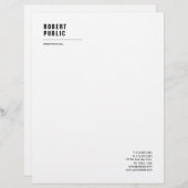 En-tête De Lettre Professionnel blanc élégant initial propre moderne (Devant / Derrière)