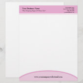 En-tête de lettre professionnel de base rose (Devant / Derrière)