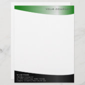 En-tête de lettre professionnel en acier vert noir (Devant / Derrière)