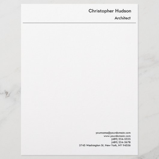 En-tête De Lettre Professionnel noir blanc simple (Devant)