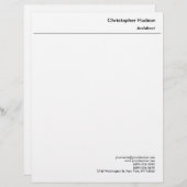 En-tête De Lettre Professionnel noir blanc simple (Devant / Derrière)