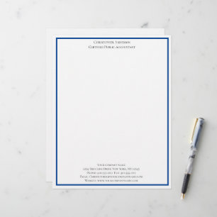 En-tête De Lettre Professionnel personnalisé bleu blanc