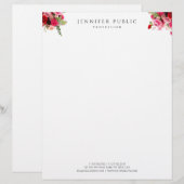 En-tête De Lettre Professionnel simple élégant de modèle floral (Devant / Derrière)