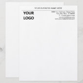 En-tête de lettre professionnelle personnalisée de (Devant / Derrière)