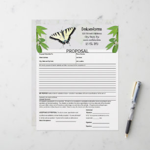 En-tête De Lettre Proposition de papillon écrémé du tigre vert de fo