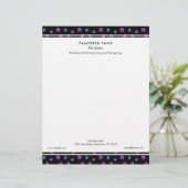 En-tête De Lettre Purple Pink Blue Empreintes de pattes Professionne (Debout devant)