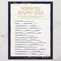 Quiz de la Nursery Rhymes [Bleu d'or]