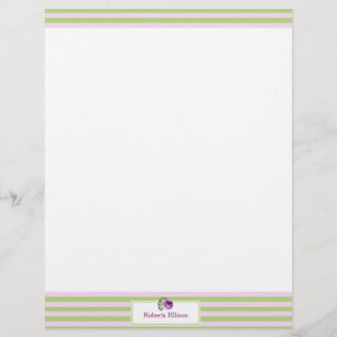 En-tête De Lettre Rayures horizontales en pastel florales élégantes