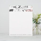 En-tête De Lettre Rayures roses d'or d'éclaboussure à l'encre noire (Debout devant)