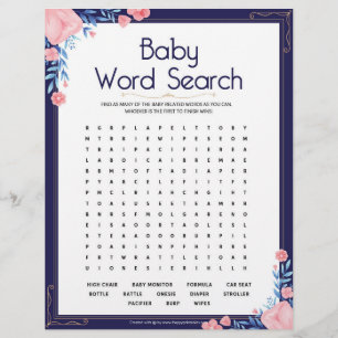 En-tête De Lettre Recherche de mots pour bébé [cadre floral]