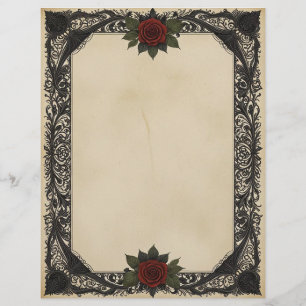 En-tête De Lettre Red Rose Goth