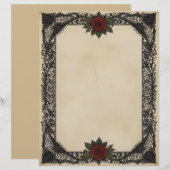 En-tête De Lettre Red Rose Goth (Devant / Derrière)