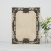 En-tête De Lettre Red Ruby Goth Stationery Paper (Debout devant)