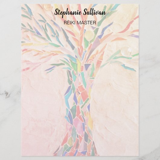 En-tête De Lettre Reiki Master Rainbow Tree Personalized (Devant)