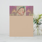 En-tête De Lettre Reindeer, Snowflakes +Photo (Debout devant)