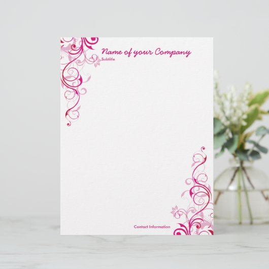 En-tête De Lettre Remous de rose (Debout devant)