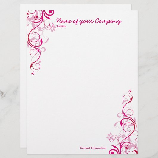 En-tête De Lettre Remous de rose (Devant / Derrière)