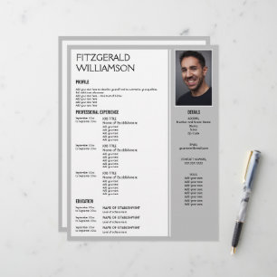 En-tête De Lettre REPRENDRE UNE Photo Personnalisée Gris Professionn