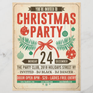 En-tête De Lettre Rétro insecte de partie de Noël