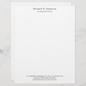 En-tête De Lettre Retro Style Elegant Plain Simple White (Devant / Derrière)