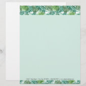 En-tête De Lettre Rétros palmettes vertes tropicales chics faites (Devant / Derrière)