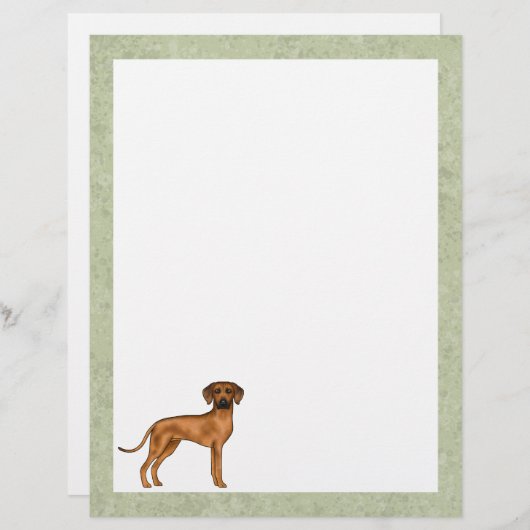 En-tête De Lettre Rhodesian Ridgeback mignon Chien Lion Africain Ver (Devant / Derrière)