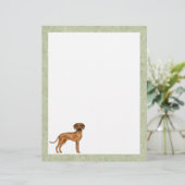 En-tête De Lettre Rhodesian Ridgeback mignon Chien Lion Africain Ver (Debout devant)