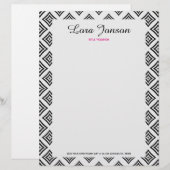 En-tête De Lettre Rhomboid noir sur Arrière - plan blanc (Devant / Derrière)