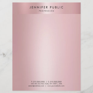 En-tête De Lettre Rose créatif Gold minimaliste moderne Modèle