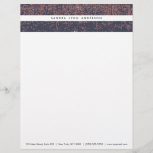 En-tête De Lettre Rose glamour Gold Navy Blue Parties scintillant Om