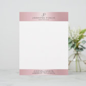 En-tête De Lettre Rose Gold Elegant Monogramme Modèle moderne (Debout devant)