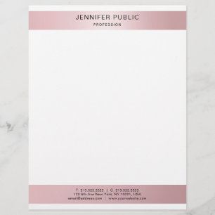 En-tête De Lettre Rose Gold Minimalist moderne tendance Modèle