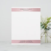 En-tête De Lettre Rose Gold Minimalist moderne tendance Modèle (Debout devant)